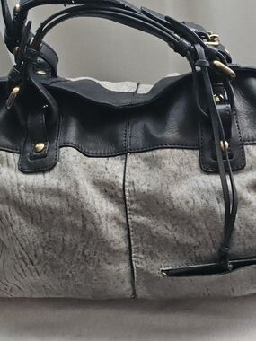 Kooba Black and Gray Satchel Bag